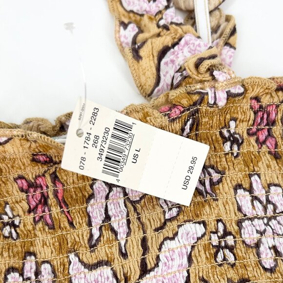 NWT Aerie Jungle Thrills Smocked Floral Print Crop Top - Picture 6 of 7